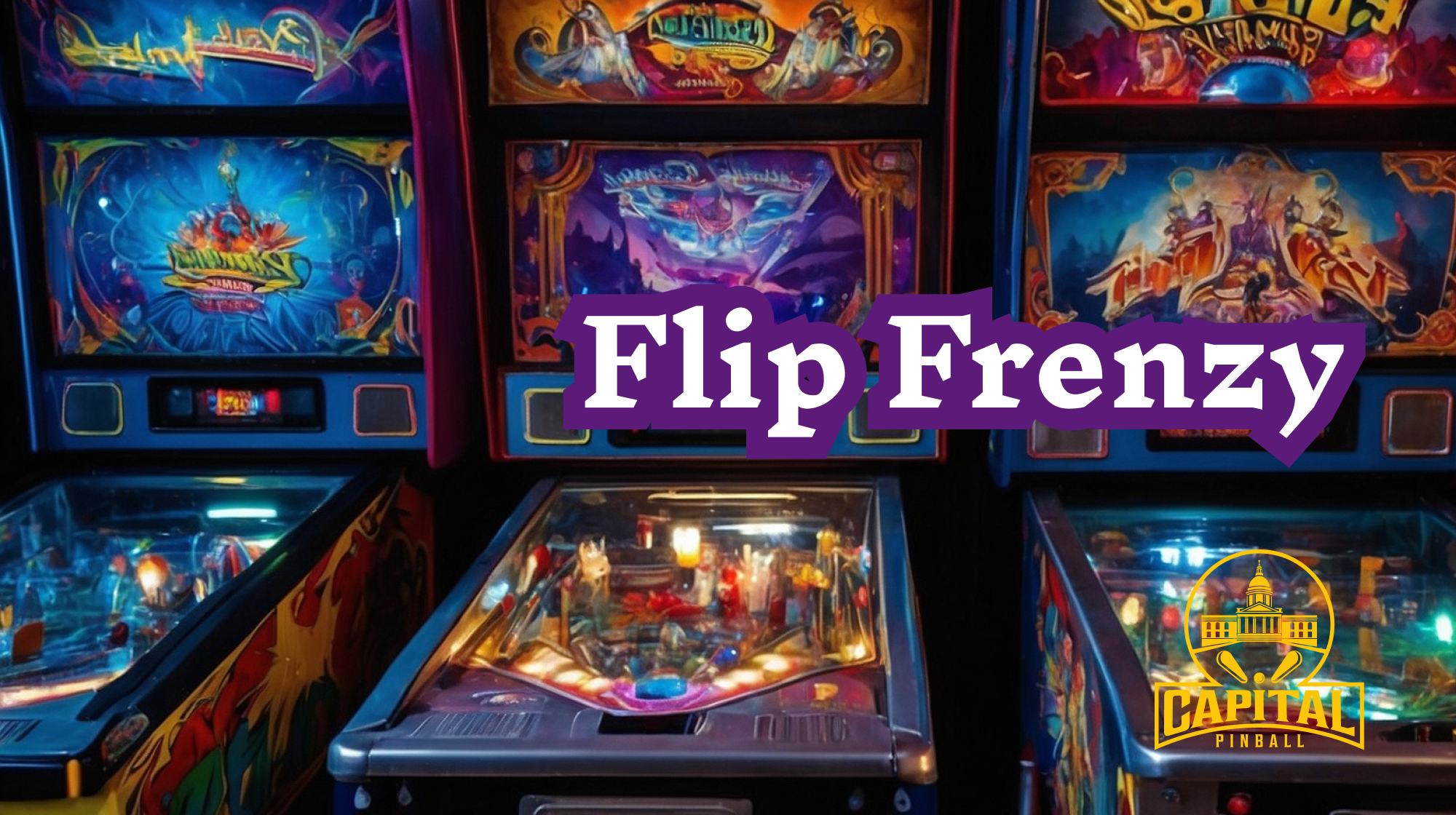 Flip Frenzy pinball event post at Capital Pinball